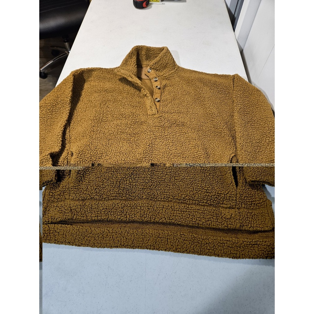 Aerie‎ Sherpa Pullover Womens Small Jacket Brown Oversized Mock Neck Pockets(609